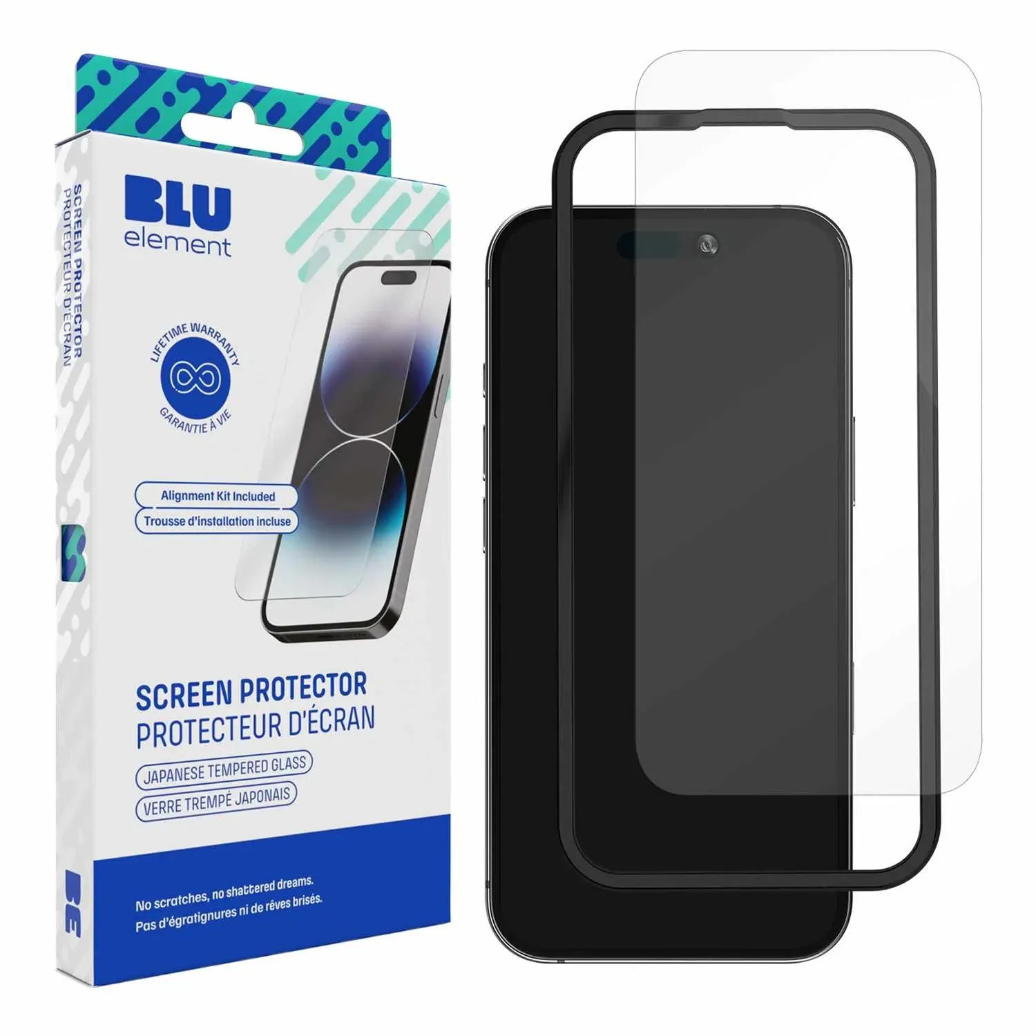 Blu Element Tempered Glass Screen Protector with Installation Kit for iPhone 15/16