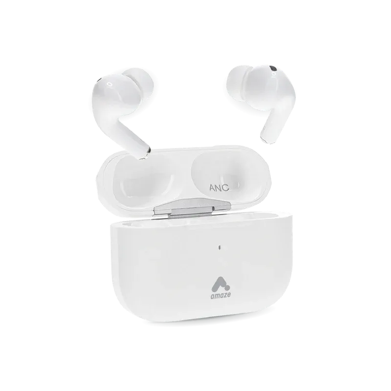 Amaze True Wireless Earbuds with USB-C Charging Case (White)