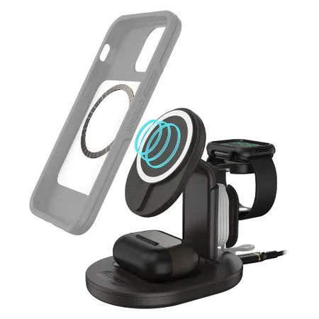 Otterbox 15W 3-in-1 Wireless Charging Station for MagSafe - Black (Radiant Night)