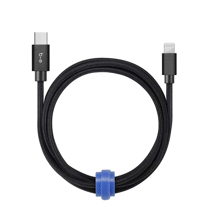 4ft Braided Charge/Sync USB-C to Lightning Cable (Black) [USB-C to Lightning]