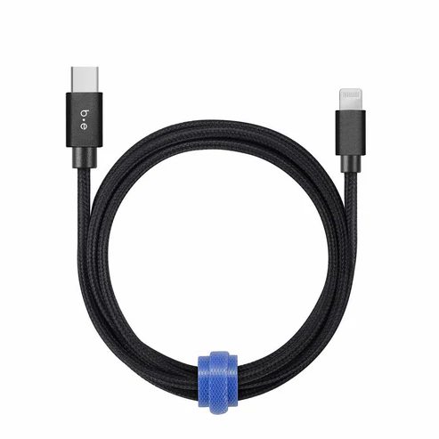 Braided Charge/Sync USB-C to Lightning Cable 4ft Black [USB-C to Lightning]
