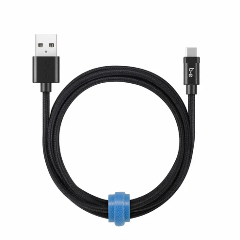 Braided Charge/Sync USB-C to USB-A Cable 4ft Black [USB-C TO USB-A]