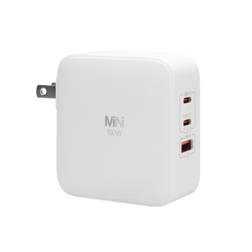 LBT Ultra Fast mini 100W GaN PD Triple-port Wall Charger (White) [USB-C] and [USB-A]