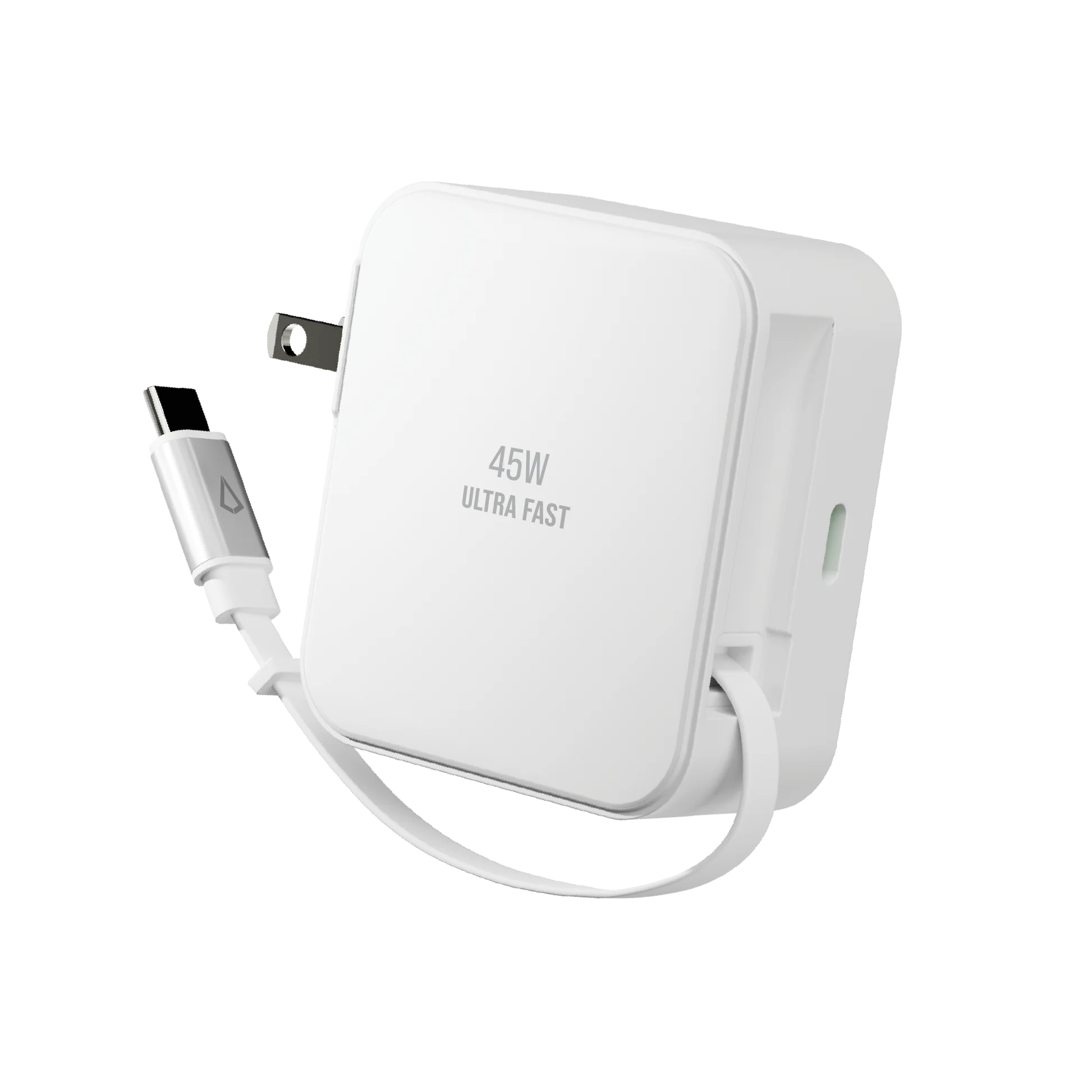 LBT 45W Retractable Built-in Cable Charger with Extra Port [USB-C]